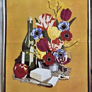 VTG Paragon Creative Crewel Stitchery Kit 0621 STILL LIFE 18x24 Picture RARE 70s